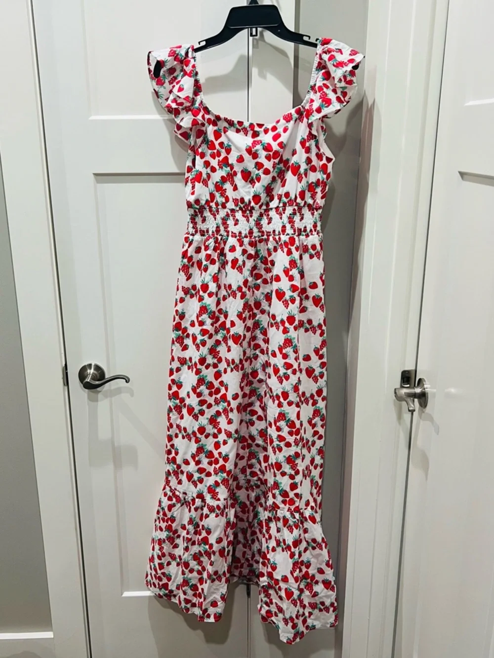 Betsey Johnson Strawberry Print Smocked Maxi Dress - Picture 5 of 5